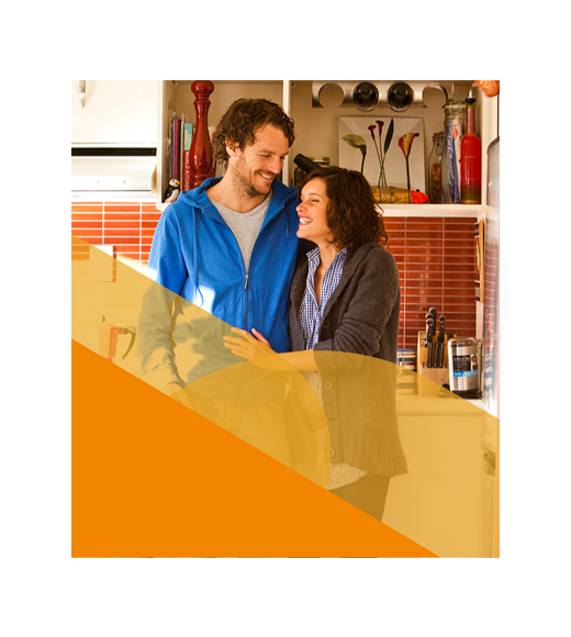 Young couple in kitchen